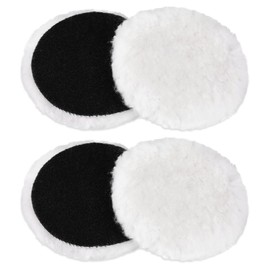 Polishing Pads 125 mm, Compatible with Bosch Random Orbital Sander, Pack of 4 Lambswool Polishing Discs, Car Beauty Polishing Disc with Velcro, for Car Headlights (A)