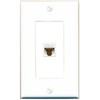 RiteAV Decorative 1 Port Cat6 Ethernet Wall Plate Jack Female-Female