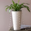 White glossy Tubus Slim Shine 15 cm flowerpot