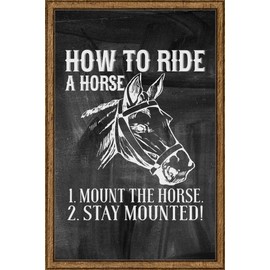 How to Ride a Horse Mount the Horse Stay Mounted Chalk Board Wall Art Decor Funny Gift Large 8 x 12 Inch Sign