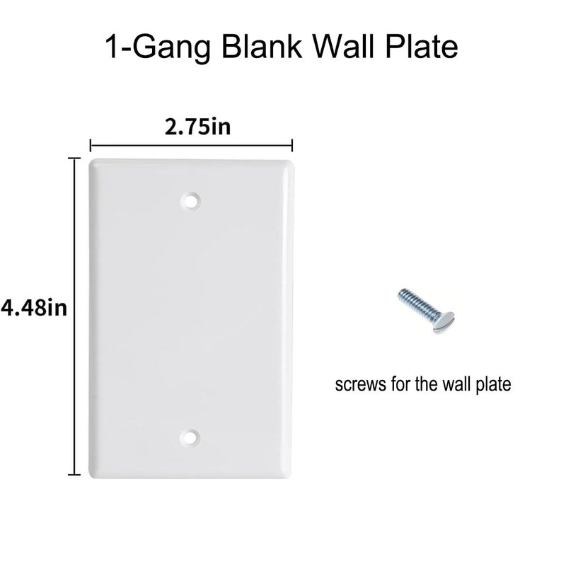 Blank Wall Plates 1-Gang blank Switch Outlet Electrical Cover Plate