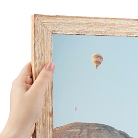 ArtToFrames 13x32 Inch White Picture Frame, This 1.25 Inch Custom Wood Poster Frame is Knotty Pines Pecan with White Wash - Comes with Economy Acrylic and Corrugated Backing (2WOMD10902-13x32)