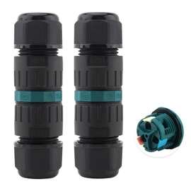 Lonlonty Junction Box Outdoor Waterproof Electrical Cable 3 Pole Wire Connector, P20 Wire Range(5-9mm), Wire Connector for Outdoor Quick Repair Extend Power Cables Waterproof Connector 2PCS