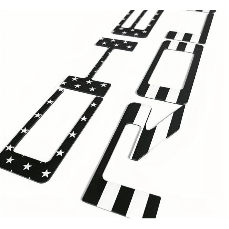 Tailgate Insert Letters compatible With Silverado 2019-2025 Black American Flag