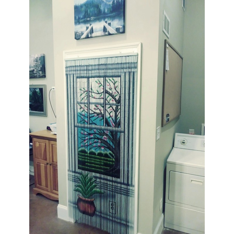 ABeadedCurtain - Window View Beaded Curtain 125 Strands (+Hanging Hardware)