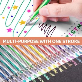 itPlus Gel Pens Glitter, 8 Pieces Glitter Gel Pens for Colouring Books, Coloured Gel Markers for Arts Supplies, Adult Colouring Books, Drawing, Sketching, Crafts
