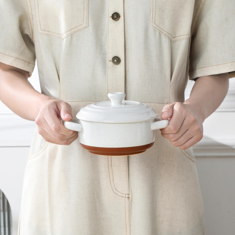 MALACASA Mini Cocotte Set - 12 OZ Small Casserole Dishes