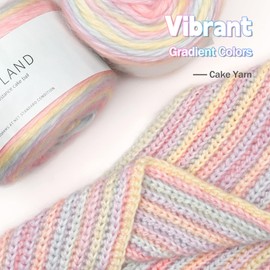 Reessy Crochet Yarn, 4×100g 60% Cotton 30% Acrylic 10% Wool Set, Pretty Craft Yarn for Crochet and Knitting DIY, Extra 2 Crochet Hooks