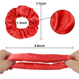 Satin Red Scrunchies 2 Pcs Hair Ties Scrunchies for Women Girls Hair Accessories Elastic Hair Ponytail Holder