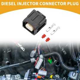 Partuto 2 Pin Diesel Injector Plug - Car Female Wire Terminal Plug - for Toyota Plastic Black - 1 Set