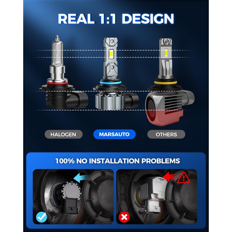 Marsauto 9005 9006 Fog Light HB3 HB4 Bulb Super Bright