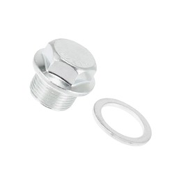 VekAuto 1 Pcs Oil Drain Plug Compatible for GM, Steel Silver Tone