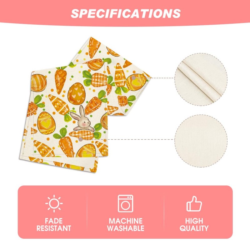 Artoid Mode Dots Bunny Carrots Eggs Easter Table Runner,Seasonal Spring