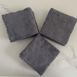 Cozy Manor Microfiber Face Cloths Makeup Remover Cloth Ultra Soft Face Washcloth Absorbent Facial Cleansing Towel Reusable Facial Cleansing Cloths Grey 12pack 10inchx10inch