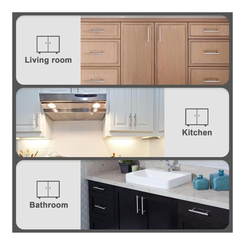 Probrico 6 Pack Brushed Nickel Kitchen Cabinet Pulls 4 inch