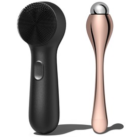 Facial Cleansing Brush, Upgraded NågraCoola CLIE 2 Silicone Face Scrubber, Rechargeable, Waterproof, for Deep Cleansing, Gentle Exfoliating, Firm Massage, for Women and Men - Black