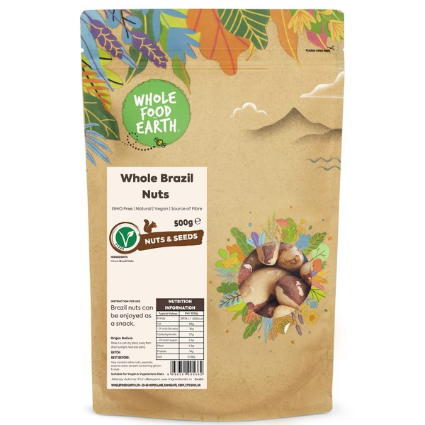 Wholefood Earth Whole Brazil Nuts 500 g | GMO Free