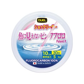 DUEL Shock Leader Invisible Pink Fluoro Fishing Line, 98.4 ft (30 m), 10 lbs