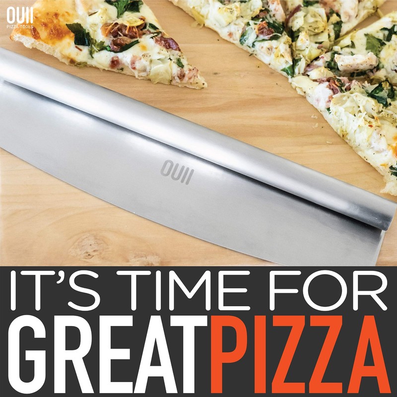OUII Pizza Peel with Cutter - 12 x 14-inch Metal