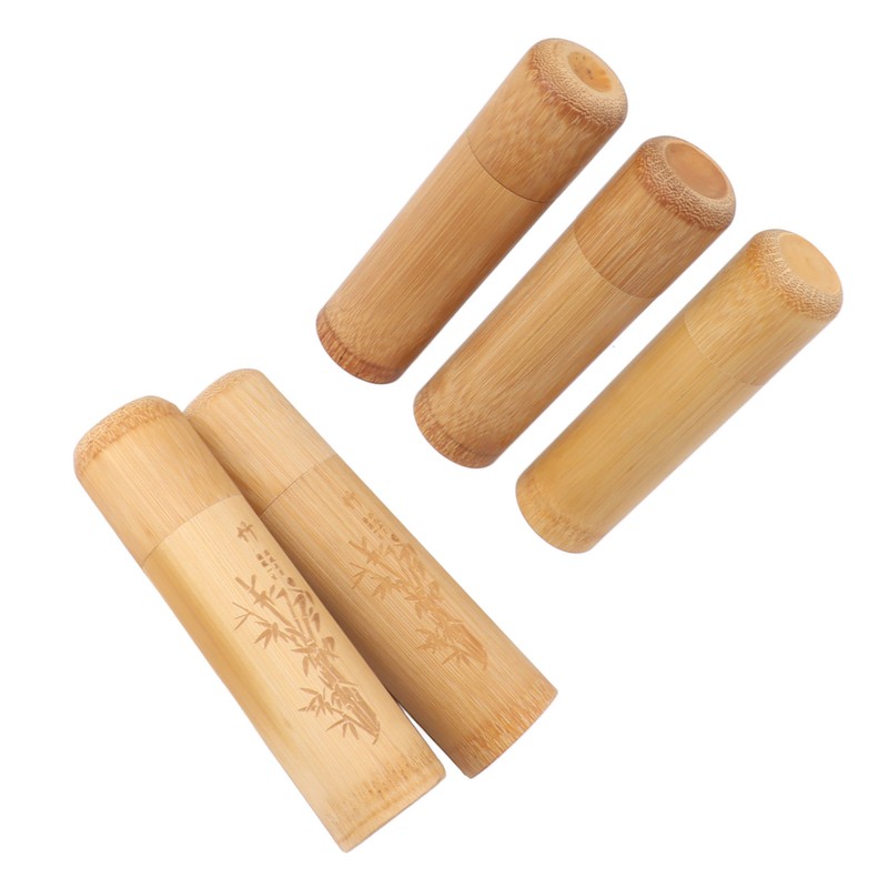 5pcs 12cm Length Travel Bamboo Tea Canister Tea Storage Container