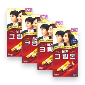 Gray hair, gray hair, fashionable dyeing, Bigen cream tone 6G, natural brown, 40g x 4 / 새치머리 흰머리 멋내기 염색 비겐크림톤 6G 자연갈색 40g x 4개
