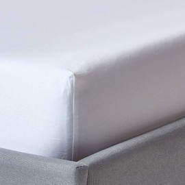 HOMESCAPES Organic Cotton White Fitted Sheet (12”) Single 400TC 600 Thread Count Equivalent Bed Sheet with Fully Elasticated Skirt