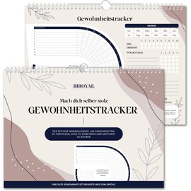 BIROYAL Habit Tracker, 12 Months Undated Habit Tracker as Wall Calendar, Daily, Weekly and Monthly Habit Tracker Calendar with Inspirational Quotes & Tips