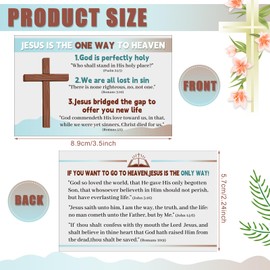 Noveread 300 Pcs Jesus Is The One Way Gospel Tract Card Plan of Salvation Cards Bible Tracts Prayer Postcards Christian Bookmark Bulk Pocket Holy Postcards Christian Gifts Women Men Ministering Tool