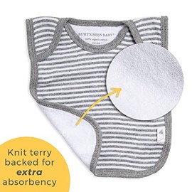 Burt's Bees Baby Burt's Bees Baby - Bibs, 4-Pack Lap-Shoulder Drool Cloths, 100% Organic Cotton with Absorbent Terry Towel Backing (Heather Grey)