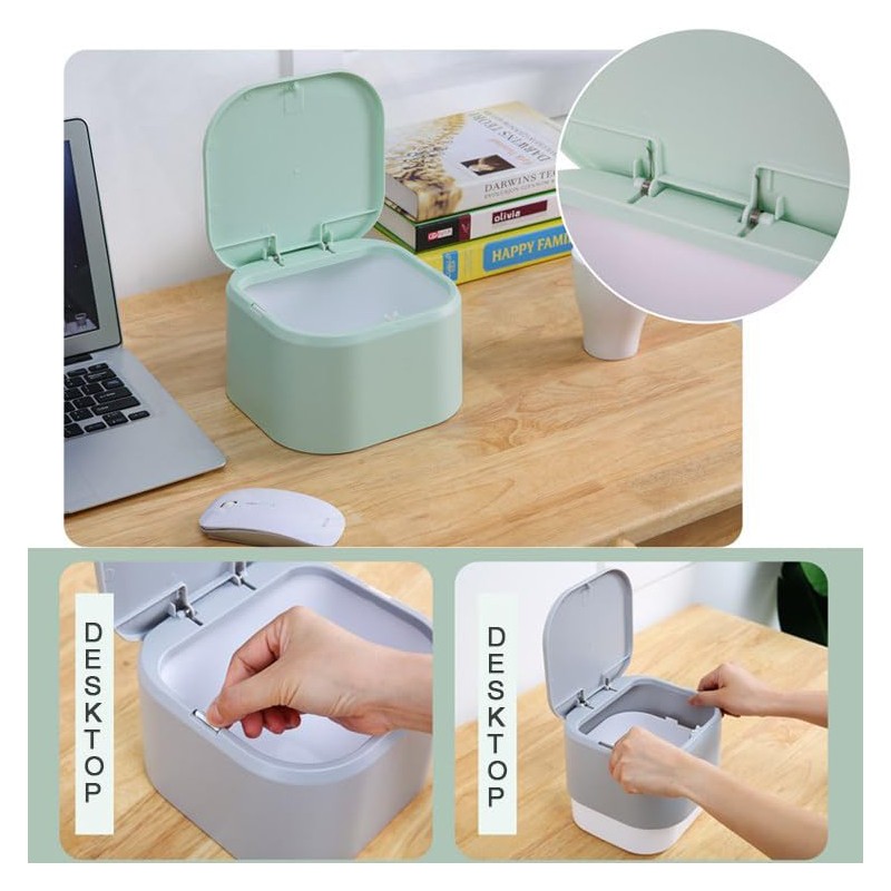 Desktop press type pop-up lid Scandinavian small rubbish bin small