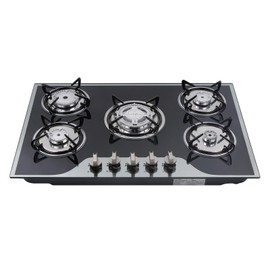 " 30 Inch Gas Cooktop, Cold Rolled Steel Plate Built-in 5 Burners Stovetop Dual Fuel Gas LPG/NG Dual Fuel Auto Ignition Gas Hob Include Gas Pressure Regulator for Kitchen, Home, Apartments, RVs
