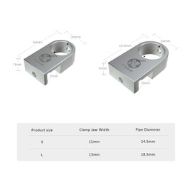 FZONE Mini Aquarium Fixing Clamp, Aluminum Alloy Holder for Rimless Aquariums Fasten Water Pipes with Anti-Overflow Card Slot for Fish Tank Inlet and Outlet Pipes 2pcs