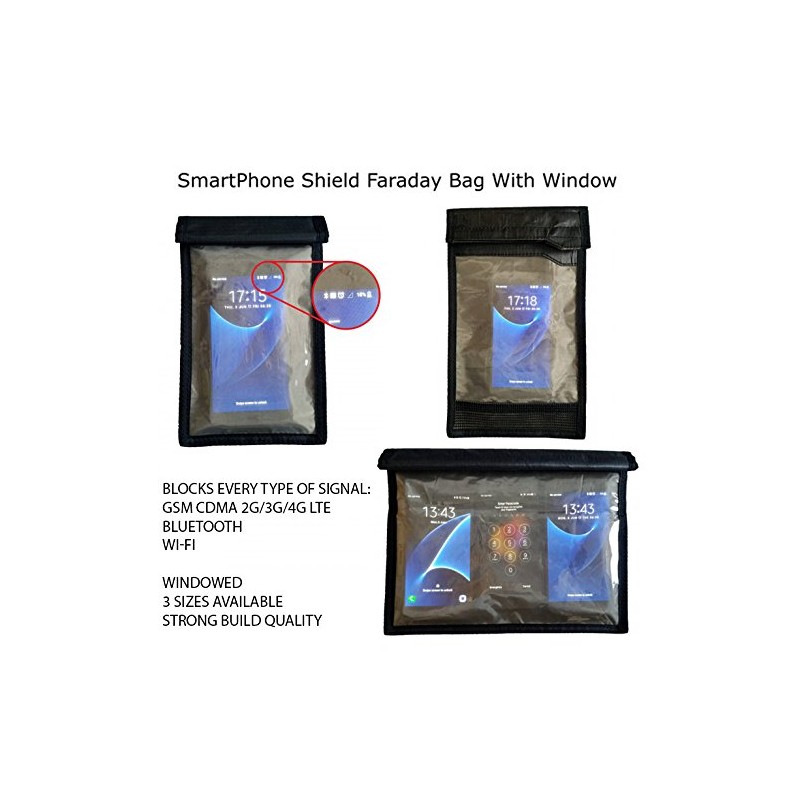 fonefunshop SmartPhone Shield Faraday Bag With Window - Small (VKF1)