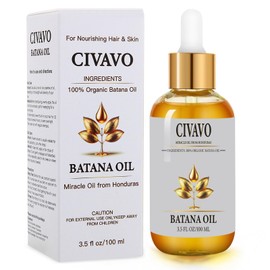 Civavo Organic Batana Oil - 100% Pure Pressed Nourishing Hair Mask, Anti-Hair Loss and Repair for Damaged Hair & Skin (100 ml)