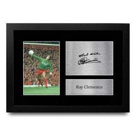 HWC Trading FR A4 Ray Clemence Liverpool Gifts Printed Signed Autograph Picture for Football Fans and Supporters - A4 Framed