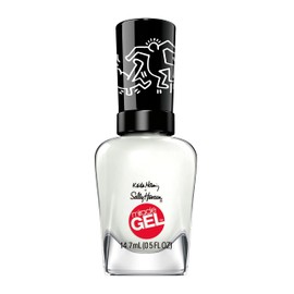 Sally Hansen Miracle Gel Keith Haring Salon Quality Nail Polish | Gel-Like Formula, Two-Step System, No UV Light Needed, Long Lasting | Opaque, Glossy | 918 Blanc Canvas | White Nail Polish