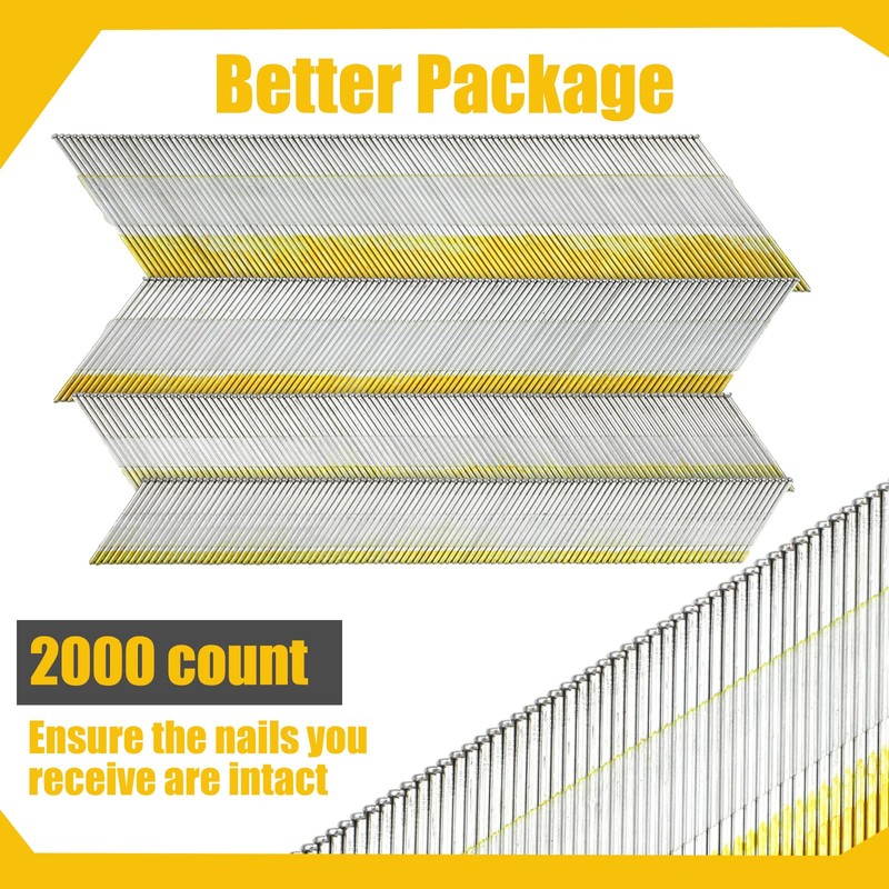 Zonon 15 Gauge Da Angled Finish Nails 34 Degree, 2000