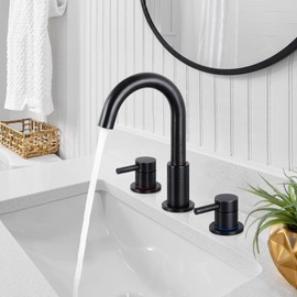 FGKQ Bathroom Faucets 3 Hole, 8 Inch Widespread Bathroom Sink Faucets with Pop Up Drain, Sink Faucet Bathroom 2 Handles with Water Supply Pipes,Oil Rubbed Bronze