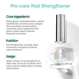 Gellen Nail Strengthener, Pro Care 8-In-1 Air Dry Clear Nail Repair Growth Treatment for Weak and Damaged Nails, Strengthens & Protects Nails Growth Calcium Keratin Nourish 15ml