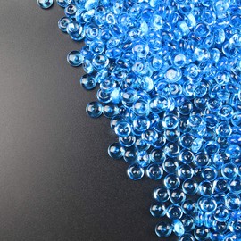 PMLAND Royal Blue Acrylic Flat Marbles, Pebbles, Beads ~5500 PCs 6mm in Diameter for Vase Fillers, Party Table Scatter, Wedding, Decoration, Aquarium Decor, or Crafts 1 LBS