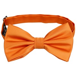 Mens Tuxedo Bow Tie, Hanky and Cufflinks Set (Orange)(Size: One Size)