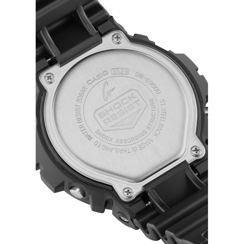Casio DW-6900U Wristwatch, G-Shock, Black, sports