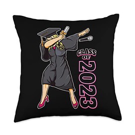 Dabbing Graduation Shirt Gift For Her Class of 2023 Seniors Throw Pillow