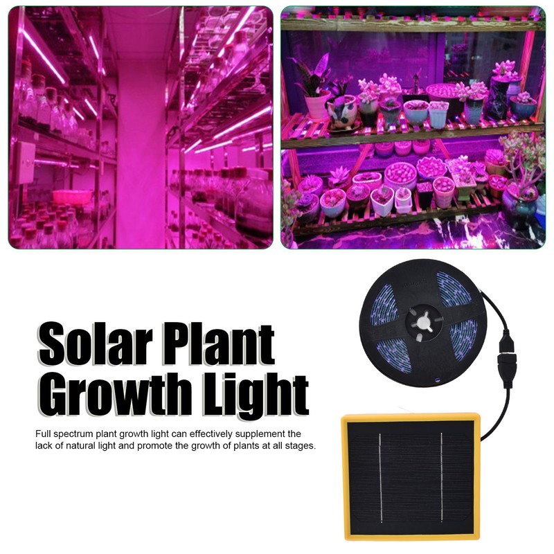 Solar Plant Grow Light Strip Solar Power Full Spectrum 5W