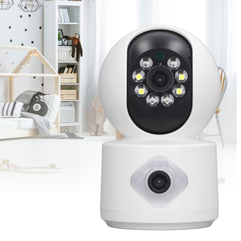 Home Security Camera 2MP Dual Lens Night Vision Remote Control