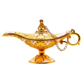 Hsiwto Pack of 12 Aladdin Magic Genie Lamps - Classic Vintage Magic Genie Light Costume Lamp for Home Wedding Table Decoration, Tiny Size, White