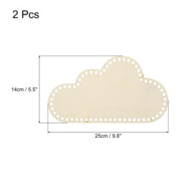 MECCANIXITY 2 Pcs Wooden Basket Bottoms Cloud-Shaped Base Wood Color Pad for DIY Knitting Crochet Storage Bag Weaving Crafts Home Decoration Hand Wrapping Work