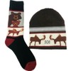 Legale Men's Bear & Moose Hat and Lodge Sock Gift