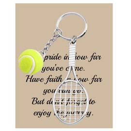 BNQL Tennis Keychain Gifts for Tennis Players Tennis Team Gifts for Tennis Lover Tennis Balls Keychain, Tennis Keychain Tp Card, Large