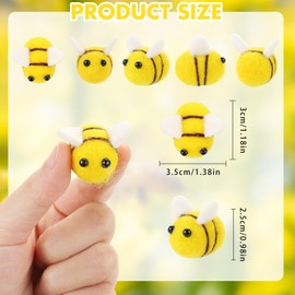 LIYDE 16 Pieces Felt Bees, Small Wool Bumble Bee Plush Decors DIY Wreath Bees Decoration for DIY Crafts Baby Shower Decorations Home Decor